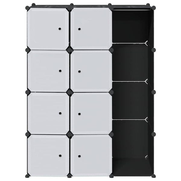 Modularer Kleiderschrank 9 Fächer Schwarz/Weiß