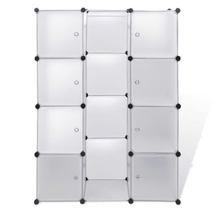 Modularer Schrank mit 9 Fächern, Weiß