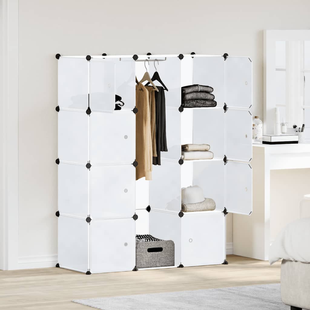 Modularer Schrank mit 9 Fächern 109x36,5x143 cm Weiß
