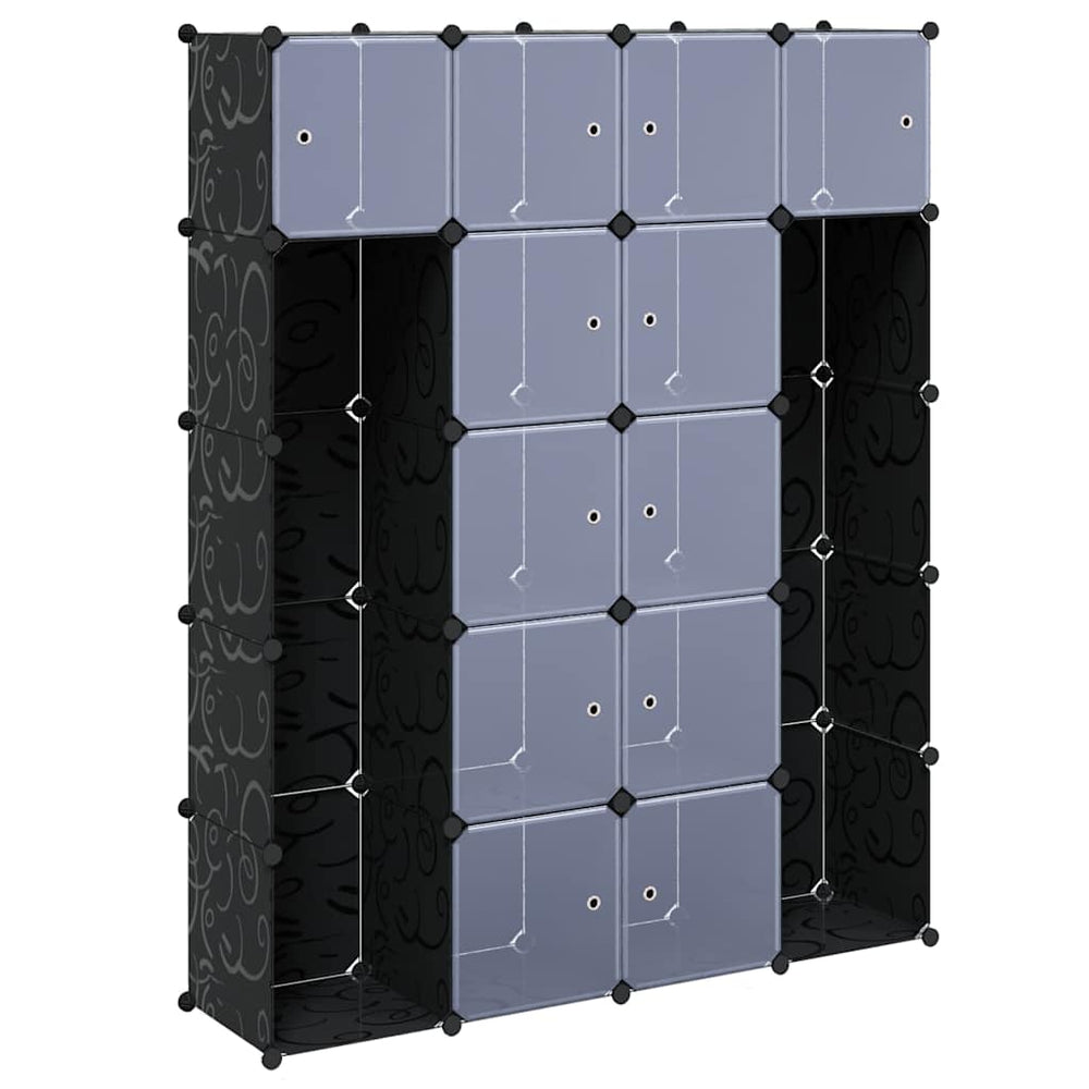 Modularer Schrank 14 Fächer Schwarz/Weiß