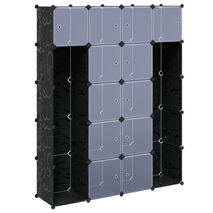 Modularer Schrank mit 14 Fächern schwarz/weiß 37x146x180,5cm