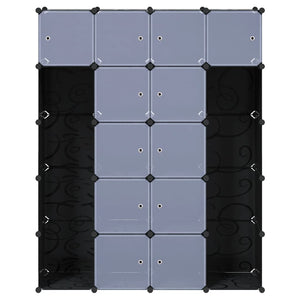 Modularer Schrank 14 Fächer Schwarz/Weiß