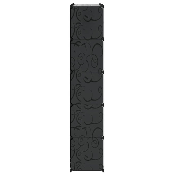 Modularer Schrank mit 14 Fächern schwarz/weiß 37x146x180,5cm