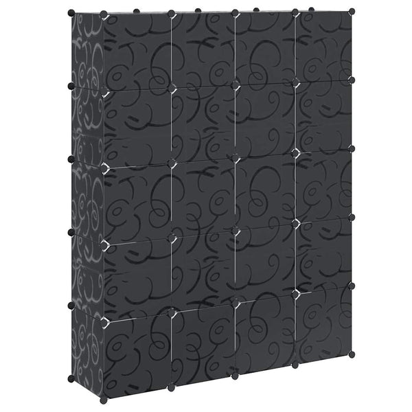 Modularer Schrank 14 Fächer Schwarz/Weiß