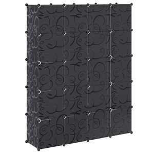 Modularer Schrank mit 14 Fächern schwarz/weiß 37x146x180,5cm