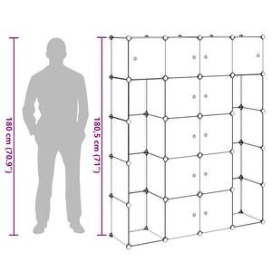 Modularer Schrank 14 Fächer Schwarz/Weiß