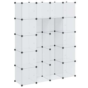 Modularer Schrank 14 Fächer Weiß