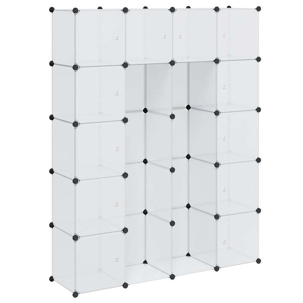 Modularer Schrank mit 14 Fächern Weiß 37x146x180,5 cm