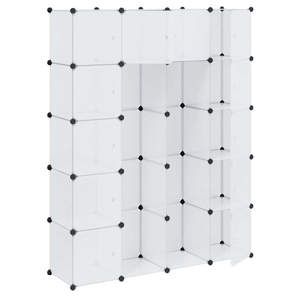 Modularer Schrank 14 Fächer Weiß