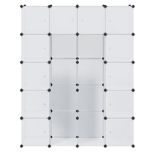 Modularer Schrank 14 Fächer Weiß