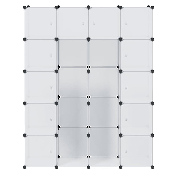 Modularer Schrank mit 14 Fächern Weiß 37x146x180,5 cm