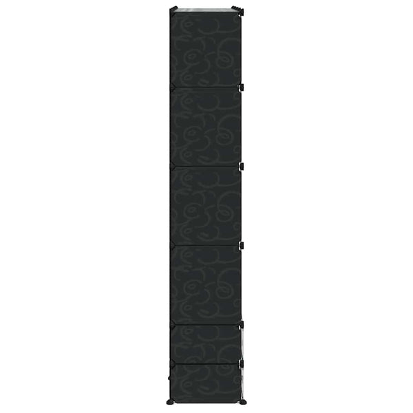 Modularer Kleiderschrank 18 Fächer Schwarz/Weiß