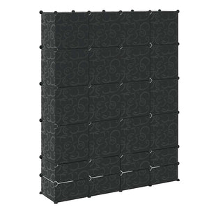 Modularer Schrank mit 18 Fächern schwarz/weiß 37x146x180,5cm