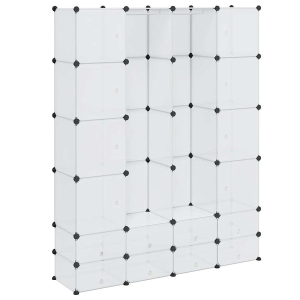 Modularer Schrank 18 Fächer Weiß