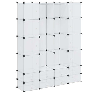 Modularer Schrank mit 18 Fächern Weiß 37x146x180,5 cm
