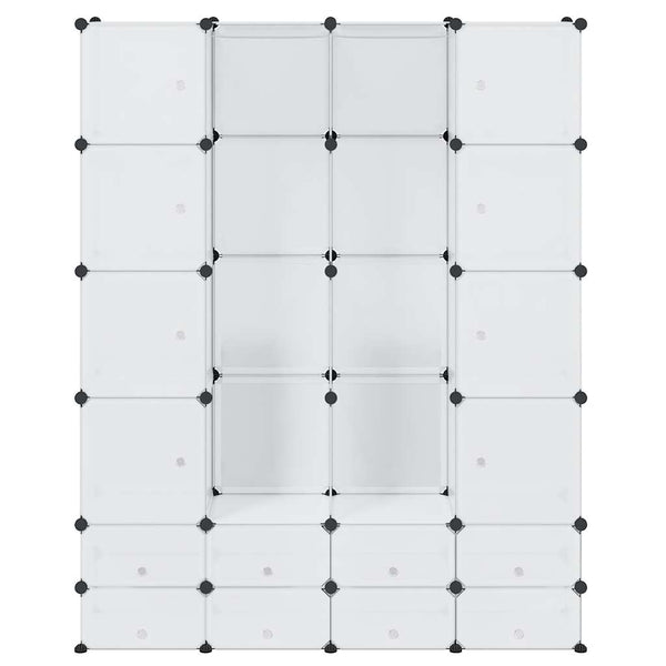 Modularer Schrank 18 Fächer Weiß