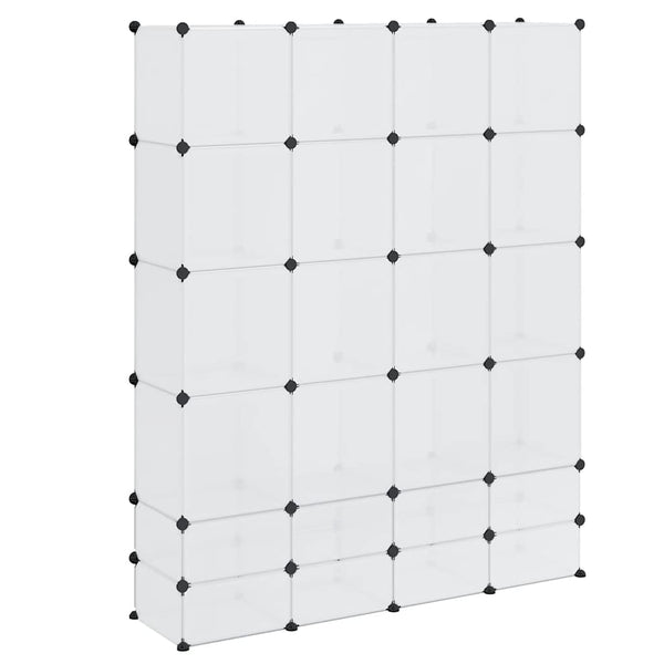 Modularer Schrank 18 Fächer Weiß