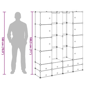 Modularer Schrank 18 Fächer Weiß