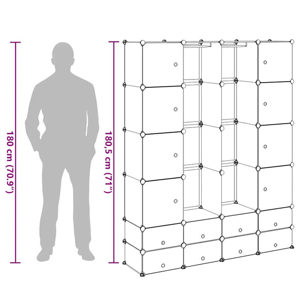 Modularer Schrank 18 Fächer Weiß