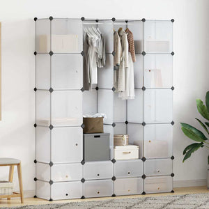 Modularer Schrank 18 Fächer Weiß