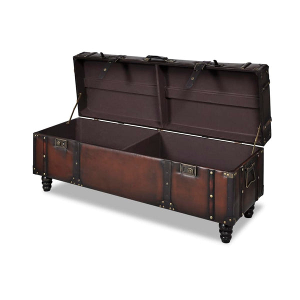 Braunes Sitztruhen Set, 3-teilig