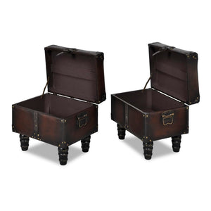 Braunes Sitztruhen Set, 3-teilig