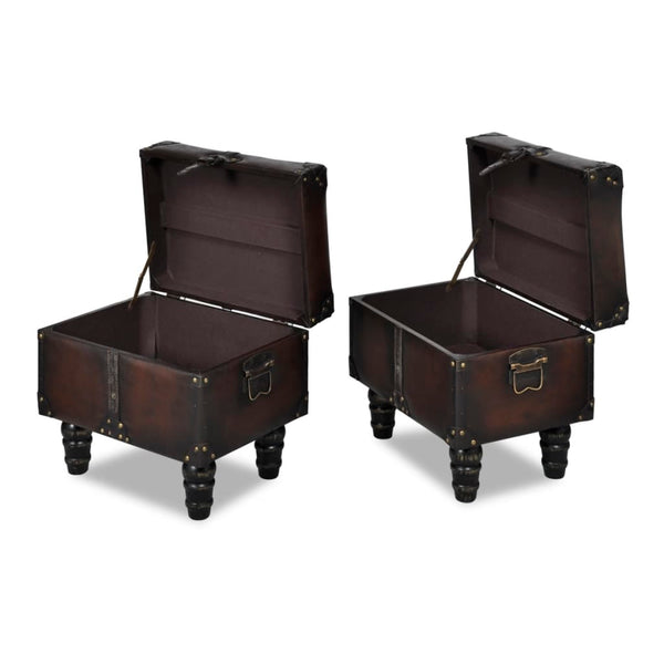 Braunes Sitztruhen Set, 3-teilig