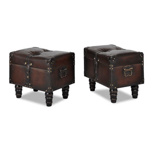 Braunes Sitztruhen Set, 3-teilig