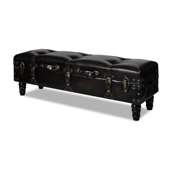 Banc Coffre de rangement long Banc de rangement Ottoman Marron