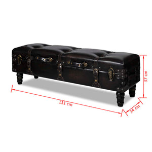 Banc Coffre de rangement long Banc de rangement Ottoman Marron
