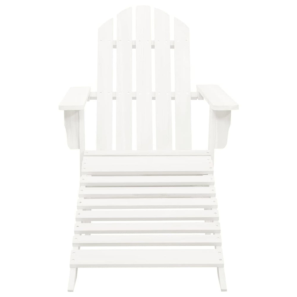 vidaXL Fauteuil de jardin avec repose-pieds en bois blanc