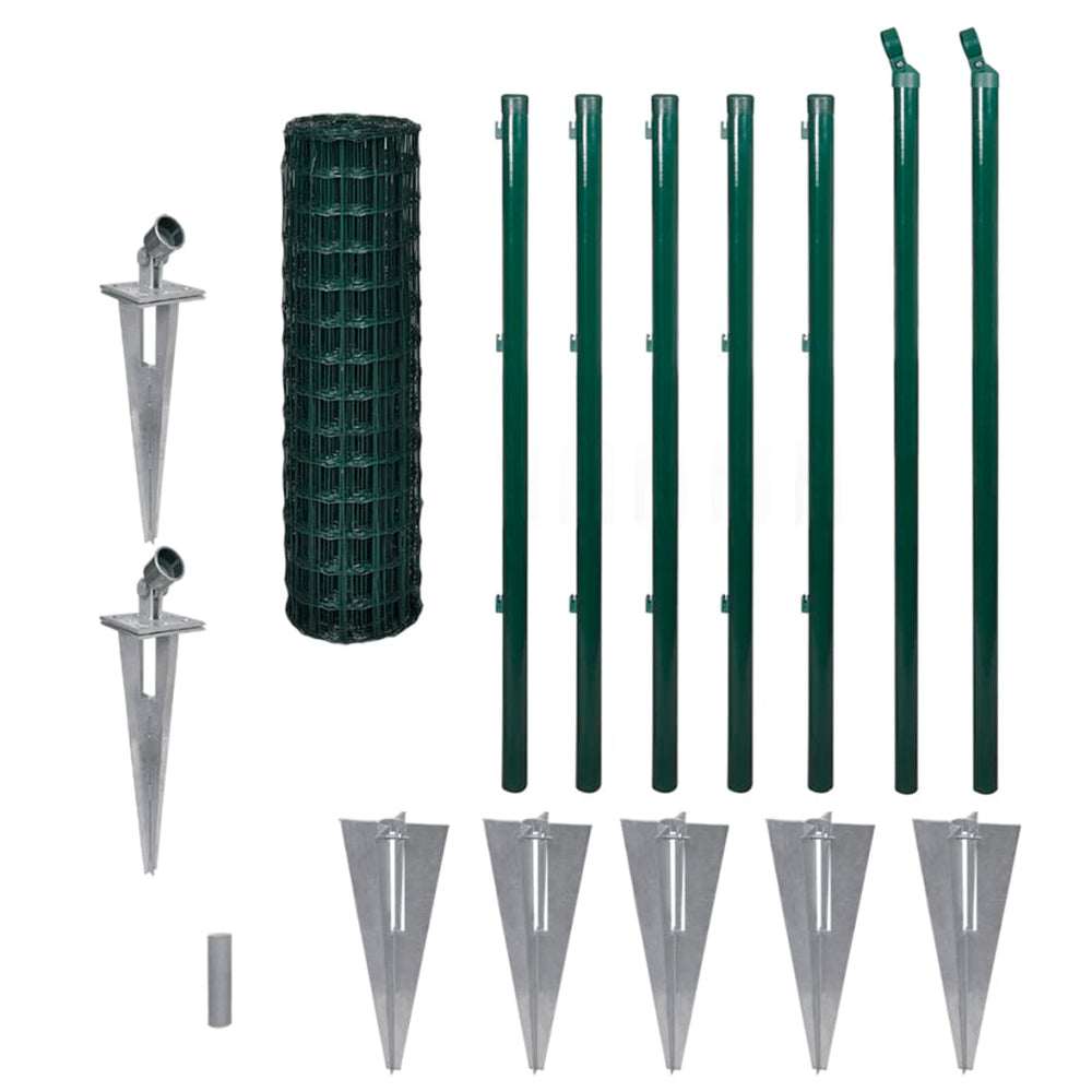 vidaXL Wire Mesh Fence Steel 10x1.0 m Green