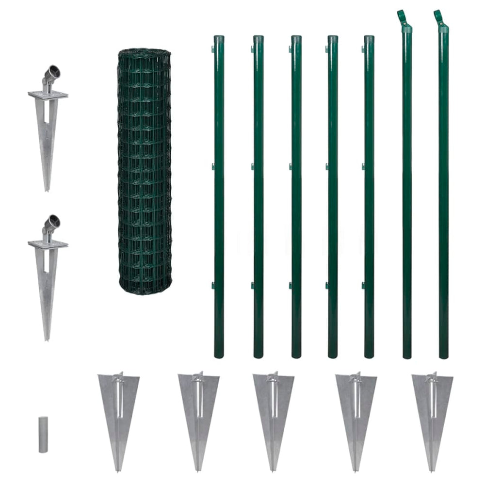 vidaXL Steel Wire Fence 10x1.2 m Green