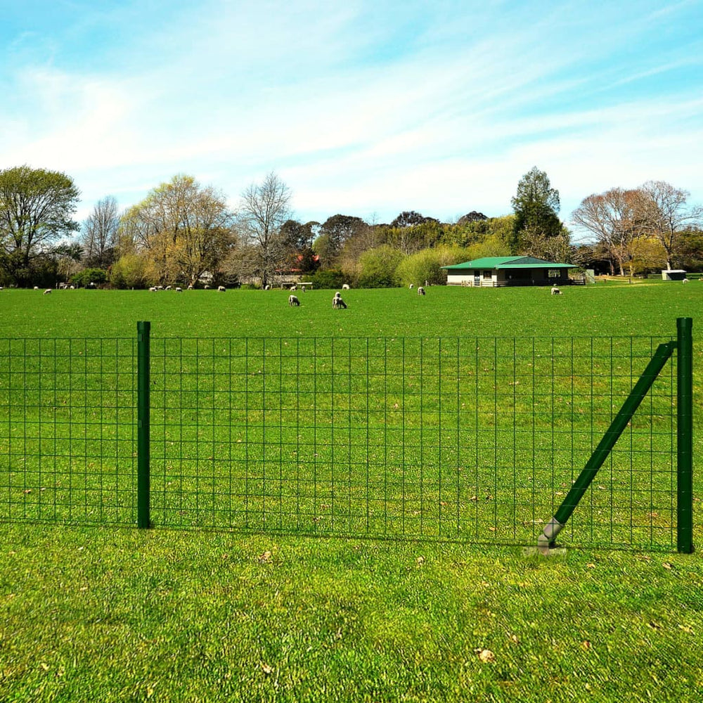 vidaXL Steel Wire Fence 10x1.2 m Green