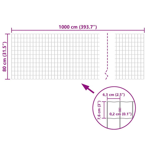 Gartenzaun Maschendraht Gitterzaun Schweißgitter 10x0,8 m