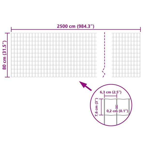 Maschendraht Gitterzaun gitter 25x0,8m Gartenzaun