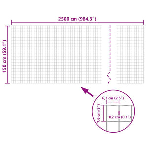 Gartenzaun Gitterzaun gitter 25x1,5m Maschendraht