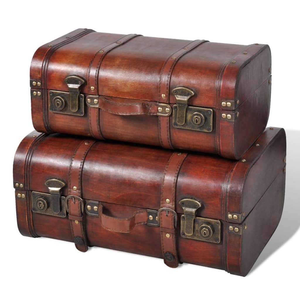 Retro Deko Koffer 2er Set Braun