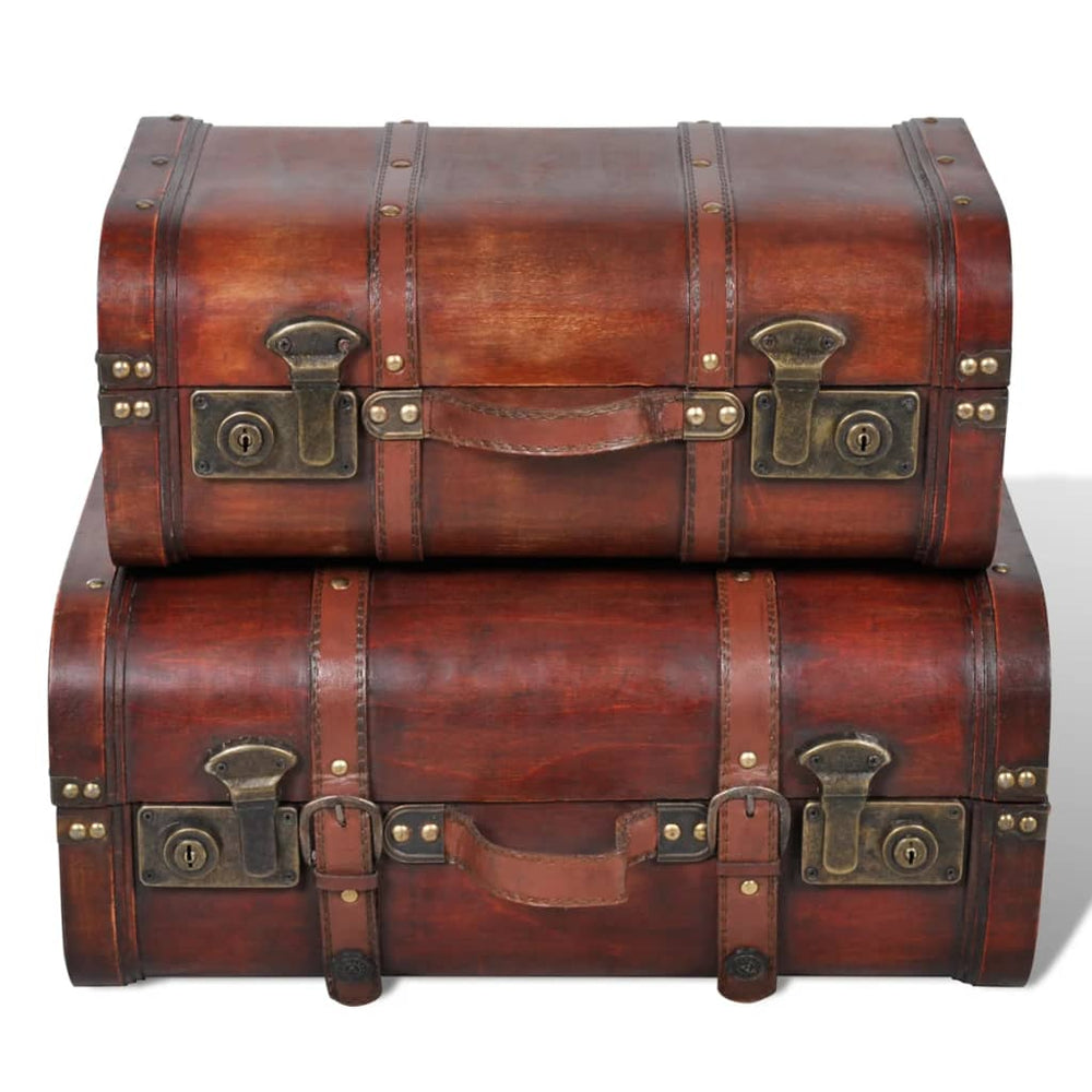 Retro Deko Koffer 2er Set Braun