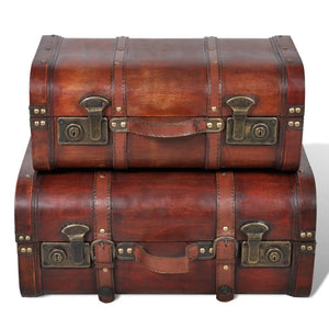 Retro Deko Koffer 2er Set Braun