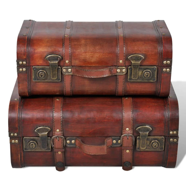 Retro Deko Koffer 2er Set Braun