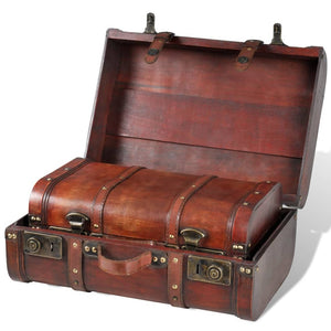 Retro Deko Koffer 2er Set Braun