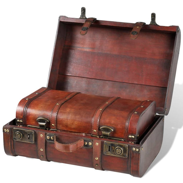 Retro Deko Koffer 2er Set Braun