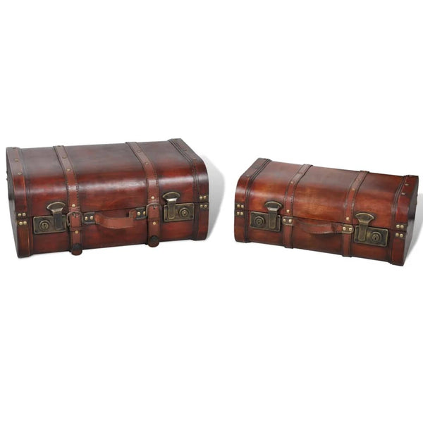 Retro Deko Koffer 2er Set Braun