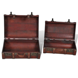 Retro Deko Koffer 2er Set Braun
