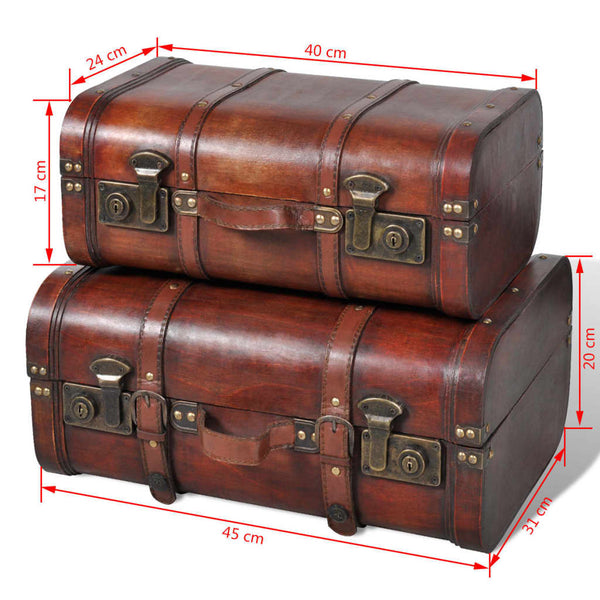 Retro Deko Koffer 2er Set Braun