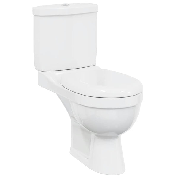 Toilette mit Spülkasten, Weiß