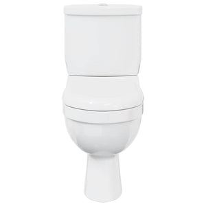 Toilette mit Spülkasten, Weiß