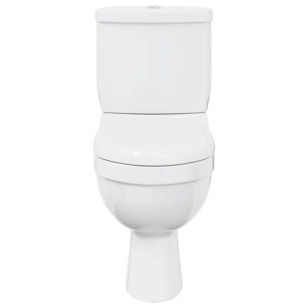 Toilette mit Spülkasten, Weiß
