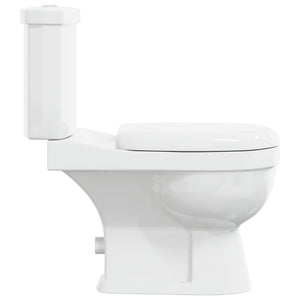Toilette mit Spülkasten, Weiß